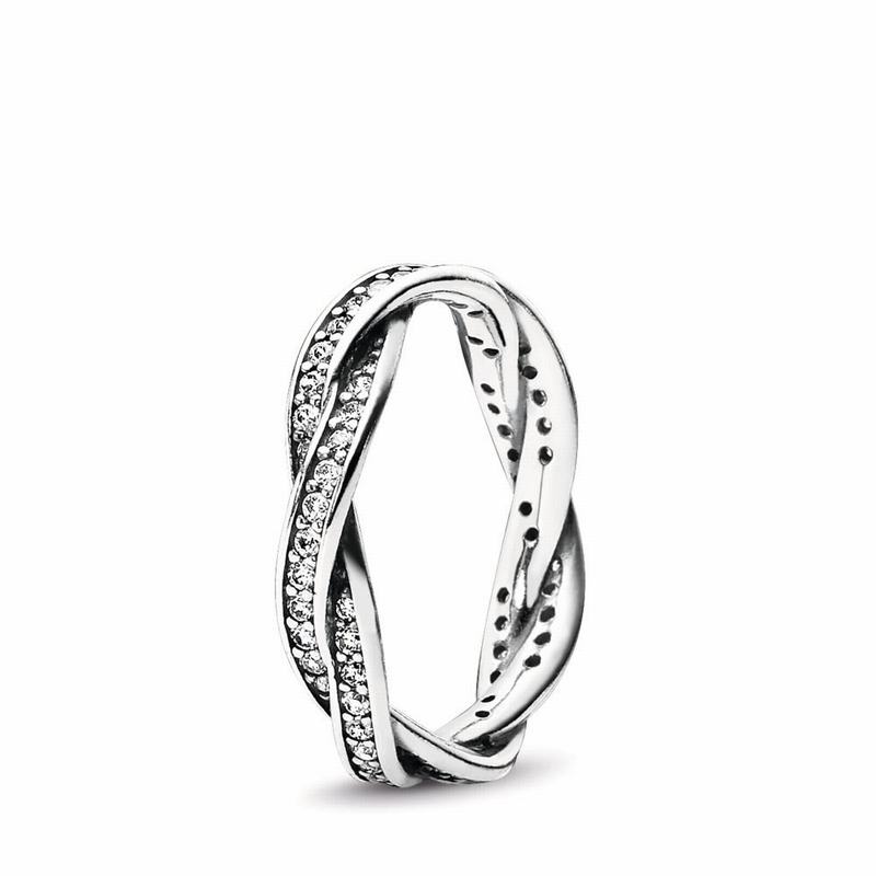 Pandora Twist Of Fate Stackable Ring Ireland - Sterling Silver/Cubic Zirconia - 865901PIT